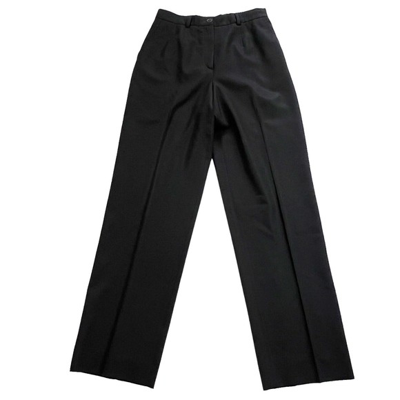 ZANELLA Jenna Sz 4 Wool Lycra Stretch Dress Pants Black MADE IN ITALY - Picture 1 of 13